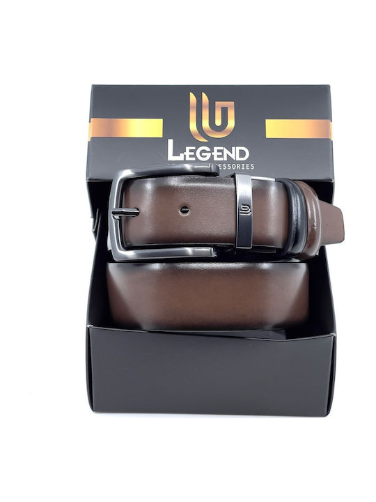 Double Sided Men's Belt Leather Double Sided Black / Brown