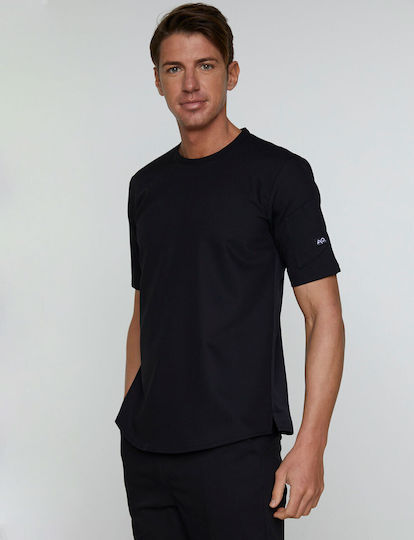 Ayo Blouse Chef Microfiber Male Black with Short Sleeve 22CTSU4