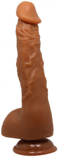 Baile Beautiful Encounter Jason Realistic Dildo with Scrotum & Suction Cup Brown 24cm