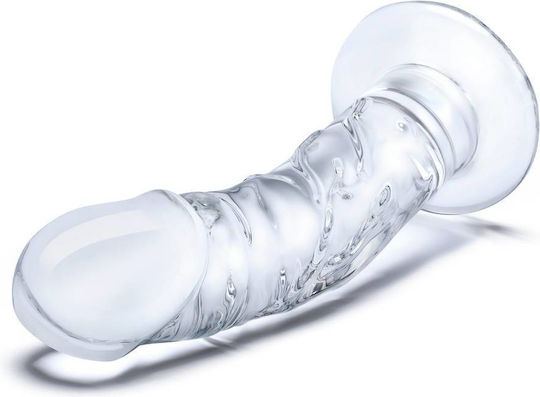 Glas Gebogen Glasdildo Mit Saugnapf Transparent 18cm
