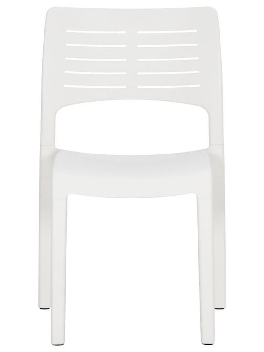 Scaun de exterior Polipropilenă Alb 2buc 50x51x82cm