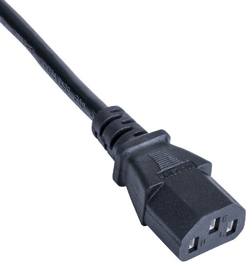 Akyga Schuko - IEC C13 Cable 1.5m Μαύρο AK-AG-01A