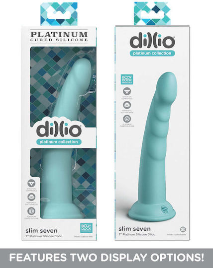 Pipedream Slim Seven Ρεαλιστικό Dildo με Βεντούζα Teal 18cm