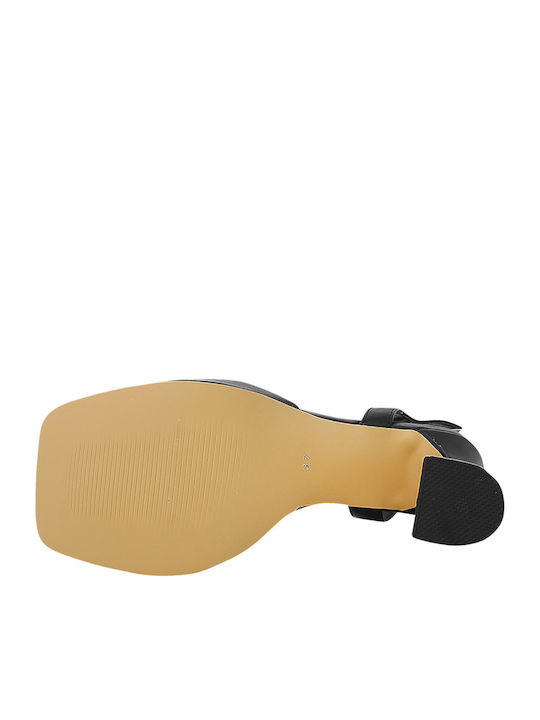 Silla Δερμάτινα Πέδιλα Μαύρα
