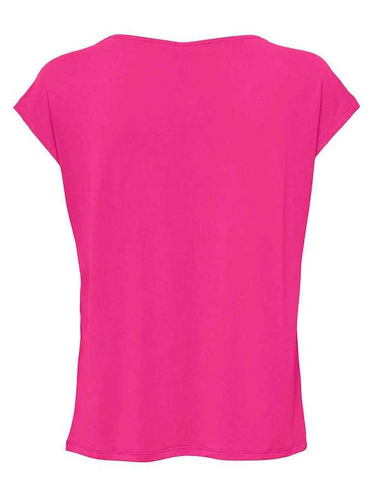 Only Damen Sommerliche Bluse Ärmellos mit V-Ausschnitt Very Berry