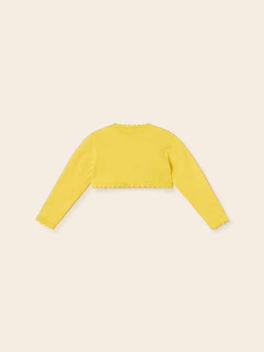 Mayoral Girls Knitted Bolero Jacket with Buttons Yellow