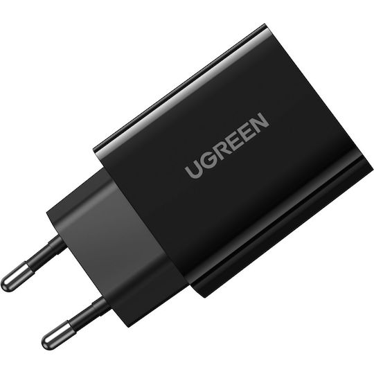 Ugreen Charger Without Cable with USB-C Port 18W Power Delivery Blacks (CD137)
