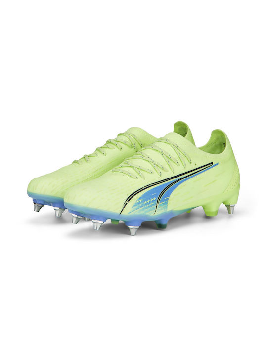 Puma Ultimate Low Football Shoes MxSG with Cleats Green