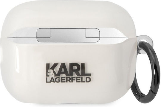 Karl Lagerfeld Choupette 3D Θήκη Σιλικόνης με Γάντζο σε Διάφανο χρώμα για Apple AirPods Pro