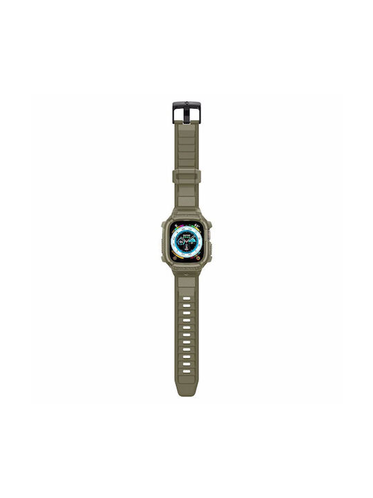 Spigen Rugged Armor Pro Silicone Case in Khaki color for Apple Watch Ultra 49mm