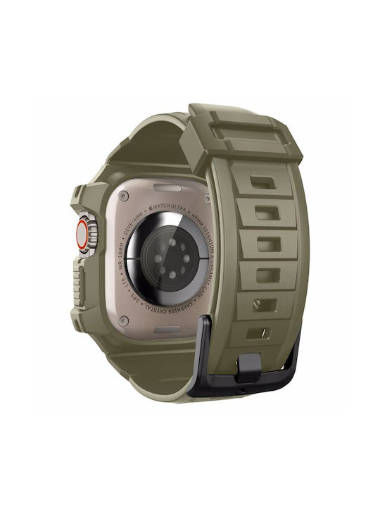 Spigen Rugged Armor Pro Silicone Case in Khaki color for Apple Watch Ultra 49mm