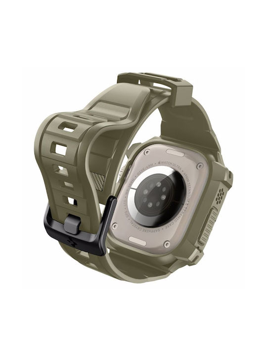 Spigen Rugged Armor Pro Silicone Case in Khaki color for Apple Watch Ultra 49mm