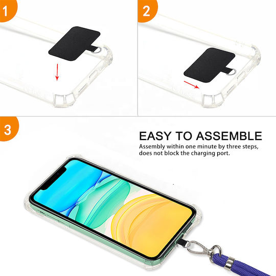Sonique Lanyard Neck Strap for Mobile Phones Rainbow Black
