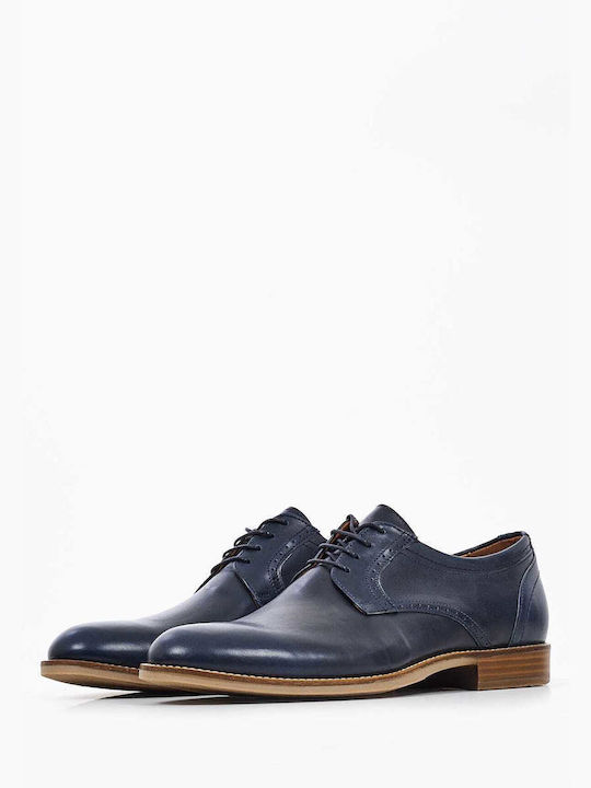 Damiani Men's Leather Dress Shoes Navy Blue