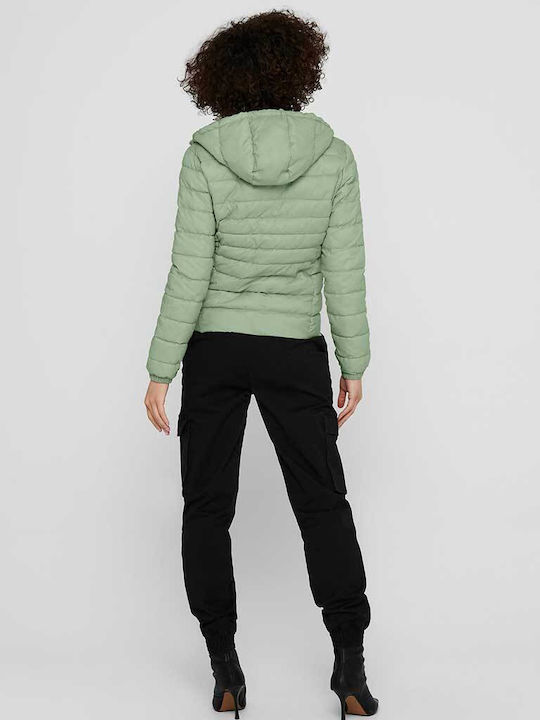 Only Women's Short Puffer Jacket for Winter with Hood Reseda
