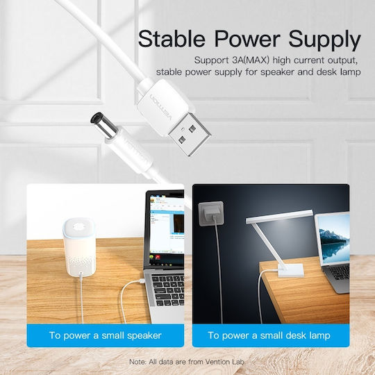 Vention USB 2.0 Cablu USB-A - DC Alb 0.5m CEYWD