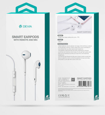 Devia 987077 Earbuds Freisprecheinrichtung Kopfhörer mit Stecker 3.5mm Weiß