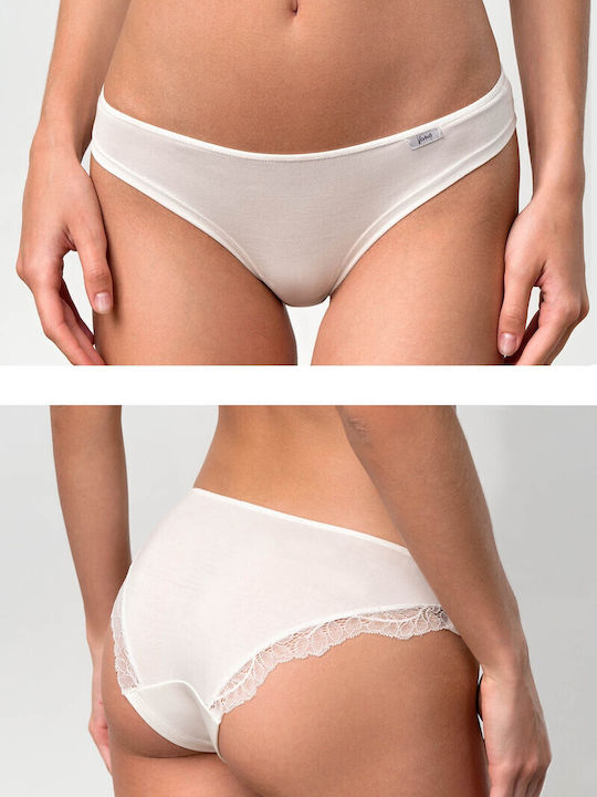 Femeie Slip cu Dantelă Ecru