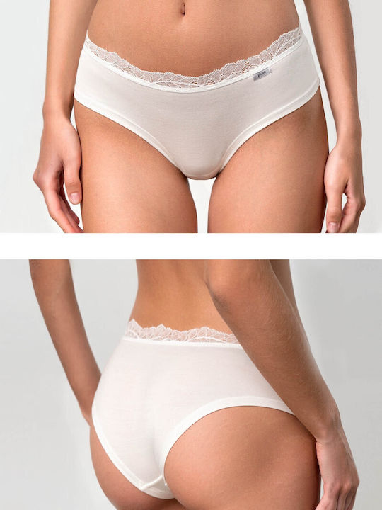 Femeie Slip cu Dantelă Ecru