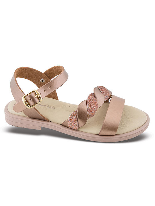 Smart Kids Kinder Anatomische Anatomische Sandalen Mädchen mit Glitzerborte Kupfer SIR330