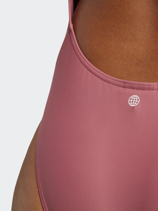 3-Stripes Αθλητικό Ολόσωμο Μαγιό Pink Strata / White