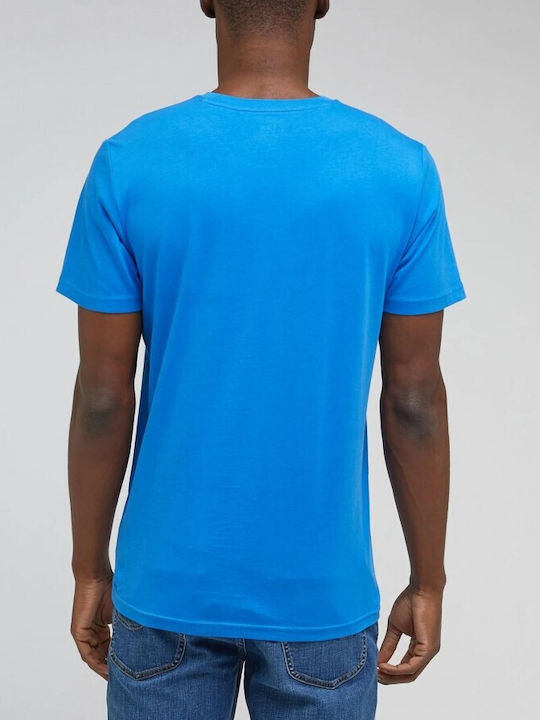 Lee Ferris Patch Ανδρικό T-shirt Μπλε με Στάμπα