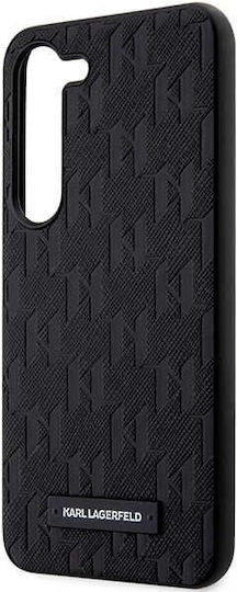 Karl Lagerfeld Saffiano Mono Metal Logo Back Cover Synthetic Leather / Plastic Black (Galaxy S23)
