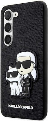 Karl Lagerfeld Karl & Choupette Umschlag Rückseite Synthetisches Leder / Kunststoff Schwarz (Galaxy S23+) KLHCS23MSANKCPK