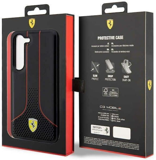 Ferrari Perforated Back Cover Πλαστικό / Σιλικόνης Μαύρο (Galaxy S23)