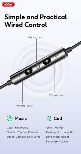 XO Ep61 Earbuds Handsfree με Βύσμα Lightning Ασημί