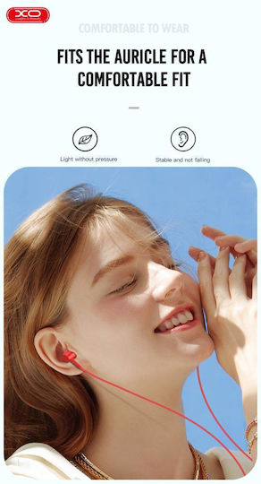 XO EP57 Κόκκινο In-ear Handsfree με Βύσμα 3.5mm Κόκκινο