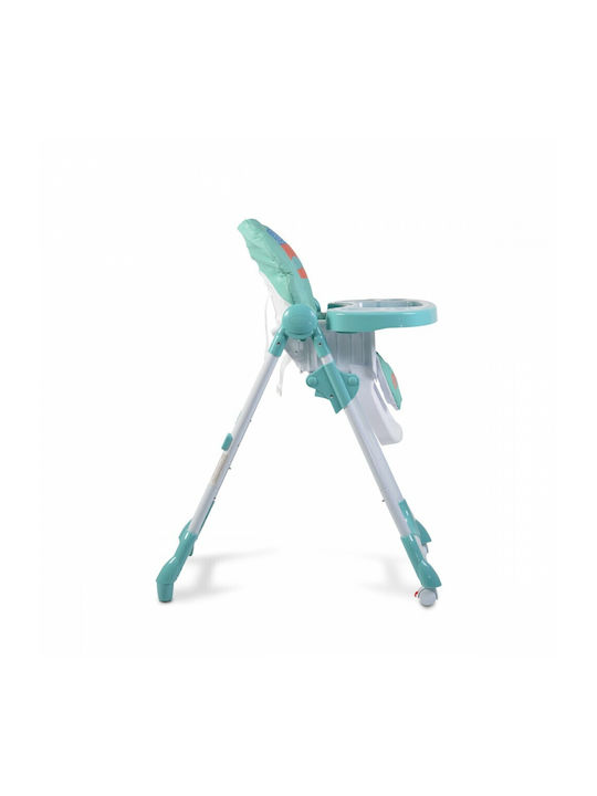 Cangaroo Kimchi Foldable Baby Highchair with Adjustable Height Turquoise