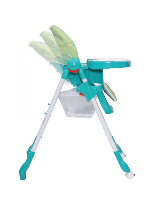 Cangaroo Kimchi Foldable Baby Highchair with Adjustable Height Turquoise