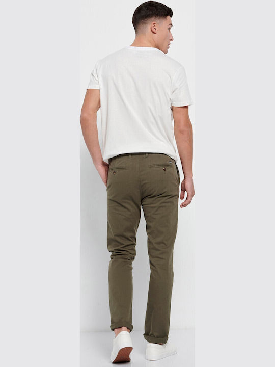 FBM007-00102 Trousers Chino Elastic in Straight Line khaki