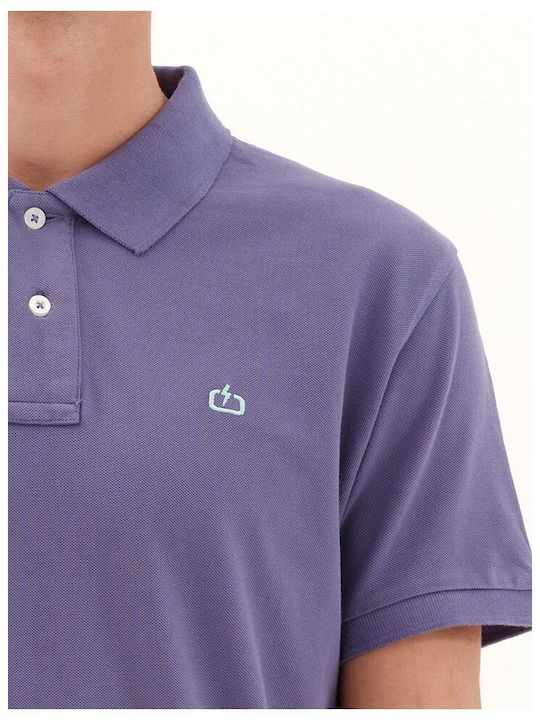 Polo Short Sleeve Purple Blouse