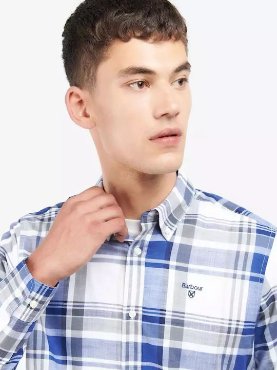 Kidd Long-sleeved Cotton Shirt Checked Deep Blue