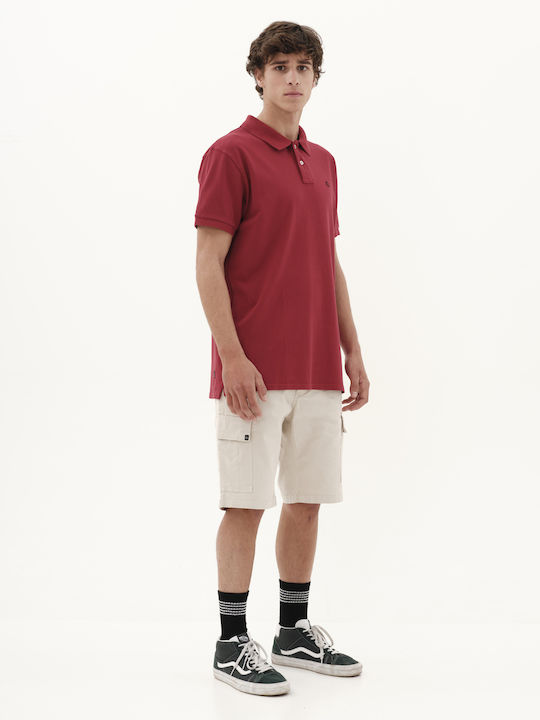 Men's Short Sleeve Polo T-shirt Red