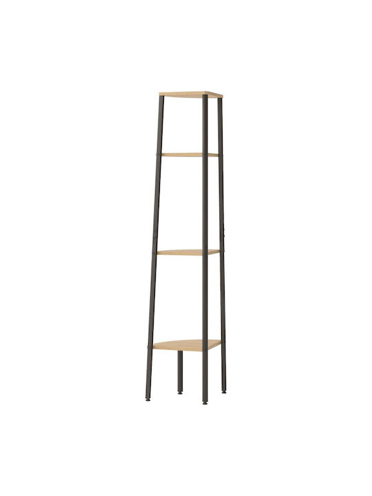 Corner Bookcase Beige 45.5x31.5x150 cm