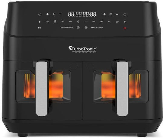 Turbotronic TT-DAF6W Air Fryer with Double Detachable Bucket 9lt Black