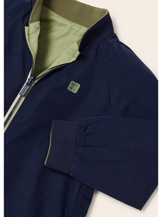 Kids Bomber Short Windproof Double Sided Navy Blue