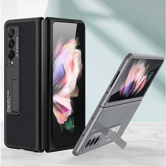 GKK Shockproof Задна корица Изкуствена кожа Магнитен Limited Black (Галакси Z Fold 3) EDA002027001D