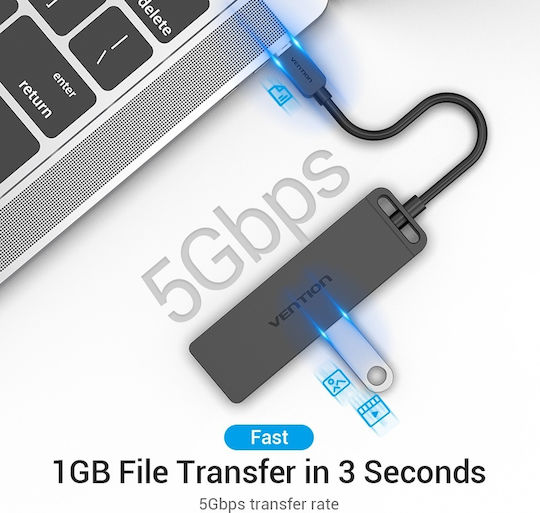 Vention USB Hub 4 Ports USB 3.0 with USB-C Connection