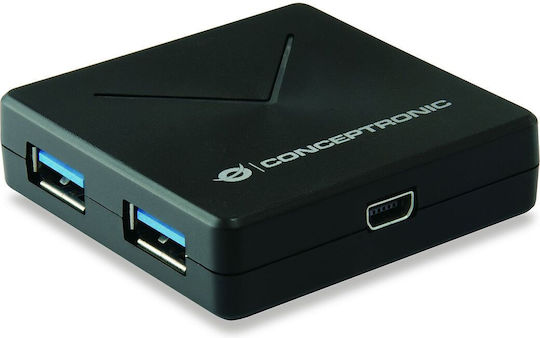 Conceptronic USB-Hub 4 Anschlüsse USB 3.0 mit USB-A Anschluss