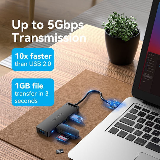 Vention USB Hub 4 Ports USB 3.0 with USB-A Connection