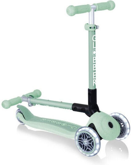 Globber Scuter Copii Pliabil Foldable Lights Ecologic 3 Roți cu Iluminare LED pentru 2+ Ani Verde