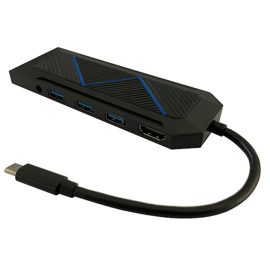 LC-Power USB-C Докинг станция с HDMI 4K Ethernet Черен (LC-HUB-C-MULTI-6-RGB)