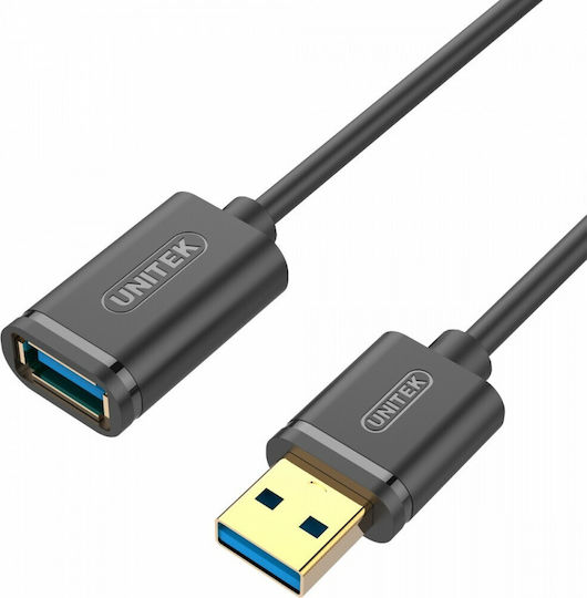 Unitek USB 3.0 Cable USB-A male - USB-A female Μαύρο 3m (Y-C4030GBK)