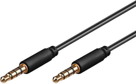 Goobay 3.5mm Jack Cable Audio TRRS 3.5mm Male - 3.5mm Male Black 1.5m With Gold Plated Terminals 63828