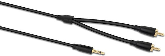QED Καλώδιο 3,5 мм мъжки - RCA мъжки Черен 1.5м (QE8114)