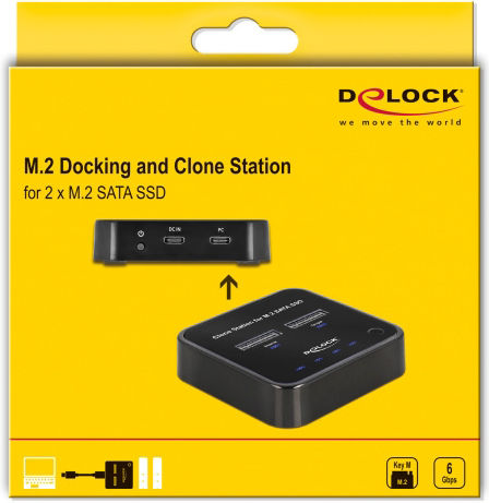 DeLock Docking Station για 2 Σκληρούς Δίσκους SATA M.2(2230)" / M.2(2242)" / M.2(2260)" / M.2(2280)" με σύνδεση USB-C (64178)